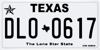 TX license plate DLO0617