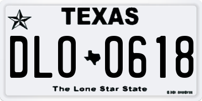 TX license plate DLO0618