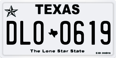 TX license plate DLO0619