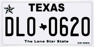 TX license plate DLO0620