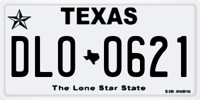 TX license plate DLO0621