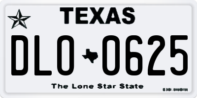 TX license plate DLO0625