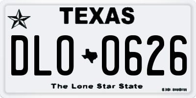 TX license plate DLO0626