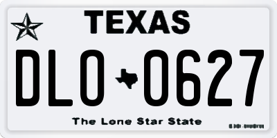 TX license plate DLO0627