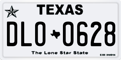 TX license plate DLO0628