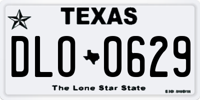 TX license plate DLO0629