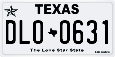 TX license plate DLO0631
