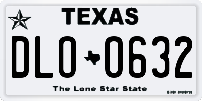 TX license plate DLO0632