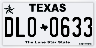 TX license plate DLO0633