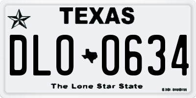 TX license plate DLO0634
