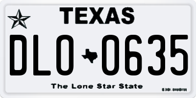TX license plate DLO0635