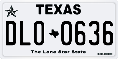 TX license plate DLO0636