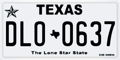 TX license plate DLO0637