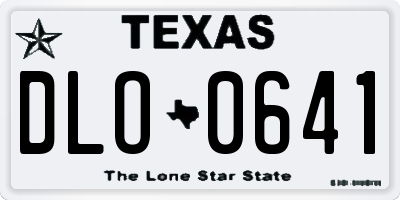 TX license plate DLO0641