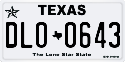 TX license plate DLO0643