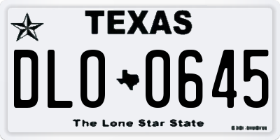TX license plate DLO0645