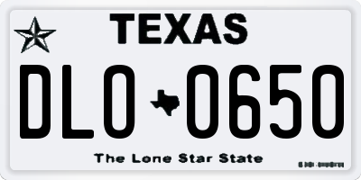 TX license plate DLO0650