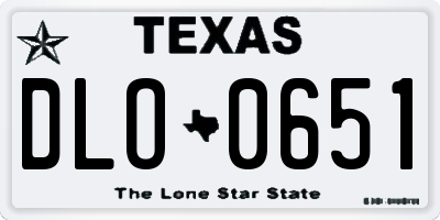 TX license plate DLO0651