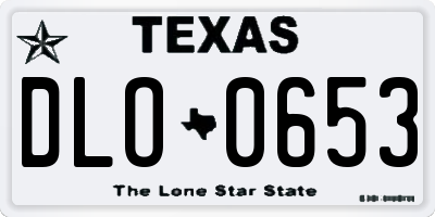 TX license plate DLO0653