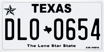 TX license plate DLO0654