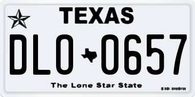 TX license plate DLO0657