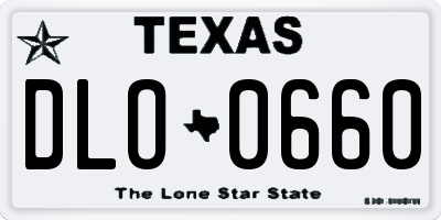 TX license plate DLO0660