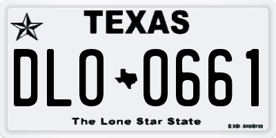 TX license plate DLO0661