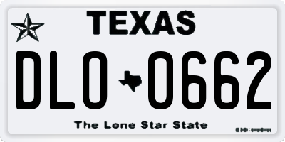 TX license plate DLO0662