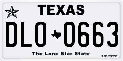 TX license plate DLO0663