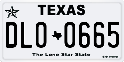 TX license plate DLO0665