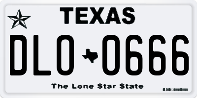 TX license plate DLO0666