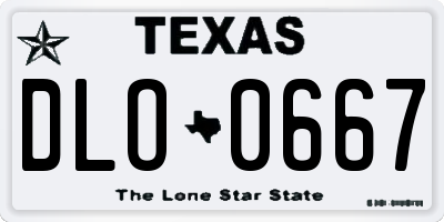 TX license plate DLO0667