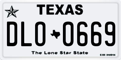 TX license plate DLO0669