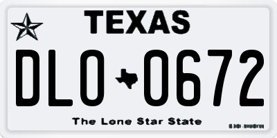 TX license plate DLO0672