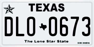 TX license plate DLO0673