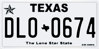 TX license plate DLO0674