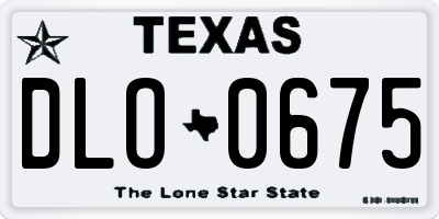 TX license plate DLO0675