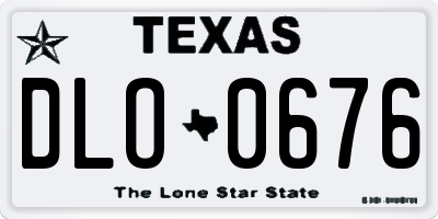 TX license plate DLO0676