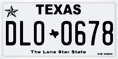 TX license plate DLO0678