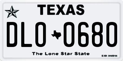 TX license plate DLO0680