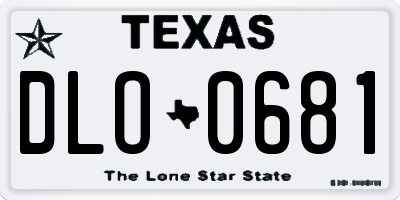 TX license plate DLO0681