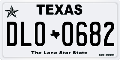 TX license plate DLO0682