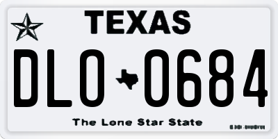 TX license plate DLO0684