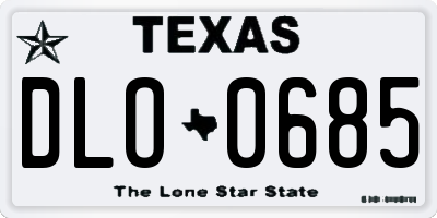 TX license plate DLO0685