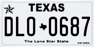 TX license plate DLO0687