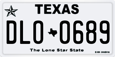 TX license plate DLO0689