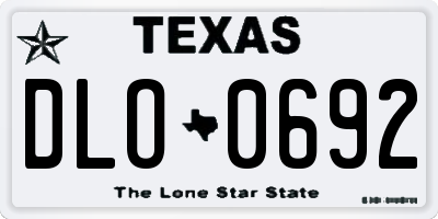 TX license plate DLO0692