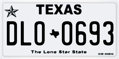 TX license plate DLO0693