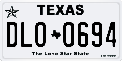 TX license plate DLO0694