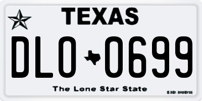 TX license plate DLO0699